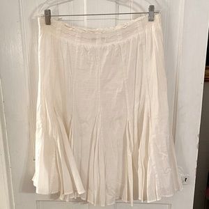 Banana Republic White Midi Skirt